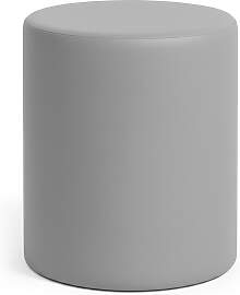 Sitzhocker rund aus Kunstleder – Hellgrau, Ø39