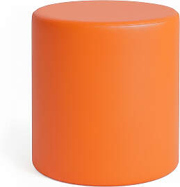 Sitzhocker rund aus Kunstleder – Orange, Ø39 × 