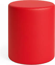 Sitzhocker rund aus Kunstleder – Rot, Ø39 × 45 