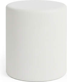 Sitzhocker rund aus Kunstleder – Weiß, Ø39 ×