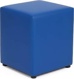 Sitzwürfel aus Kunstleder – Blau, 43 × 43 ×