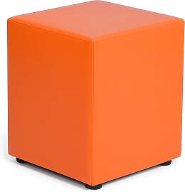 Sitzwürfel aus Kunstleder – Orange, 35 × 35 × 