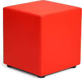 Sitzwürfel aus Kunstleder – Rot, 43 × 43 × 51 