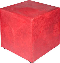 Sitzwürfel rot Wildlederoptik 40 cm x 40 cm x 45