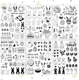 SJUNJIE 6 Stück Rub On Sticker Ostern, Ostereier, 