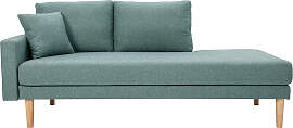 Skandinavische Chaiselongue aus graugrünem Stoff