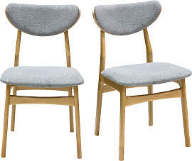 Skandinavische Stühle aus graumeliertem Stoff mit 