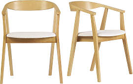 Skandinavische Stühle aus hellem Holz und weißem 