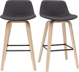 Skandinavischer Barhocker dunkelgrauer Stoff 65 cm 