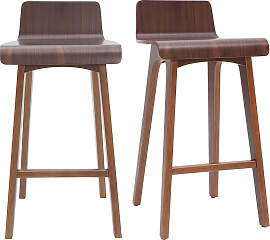 Skandinavischer Barhocker Walnuss H65 cm (2er-Set) 
