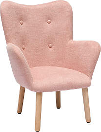 Skandinavischer Kinderstuhl aus rosa Stoff mit