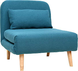 Skandinavischer Schlafsessel aus blaugrünem Stoff 