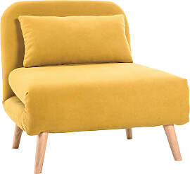 Skandinavischer Schlafsessel mit senfgelbem