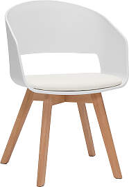 Skandinavischer Stuhl in Weiß und hellem Holz