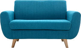 Skandinavisches 2-Sitzer-Sofa in Entenblau aus