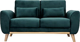 Skandinavisches 2-Sitzer-Sofa in petrol Samt EKTOR