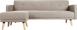 Skandinavisches Schlaf-Ecksofa aus beigem Stoff