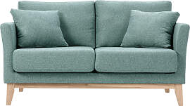 Skandinavisches Sofa aus graugrünem Stoff mit