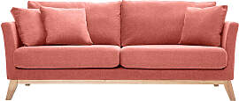Skandinavisches Sofa aus terracottafarbenem Stoff