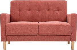 Skandinavisches Sofa aus terracottafarbenem Stoff