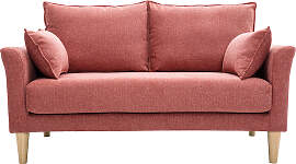 Skandinavisches Sofa aus terracottafarbenem Stoff