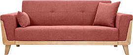 Skandinavisches Sofa aus terracottafarbenem Stoff