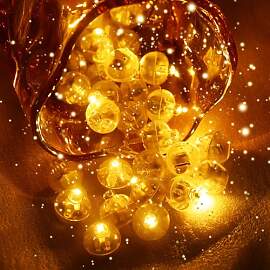 Skeadex 100 Stück LED Ballons Lichter,Warmweiß