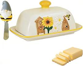 Skeadex Butterdose Keramik mit Deckel,Butterglocke 