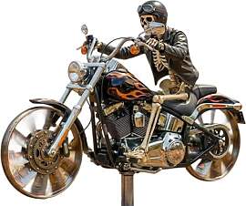 Skelett-Motorrad-Windspiel,