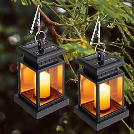 SKIKHN Solar Laterne Außen mit LED Kerze,2 Stück 