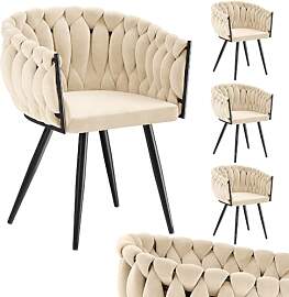 skølm Sudri Esszimmerstühle Creme Beige 4er Set
