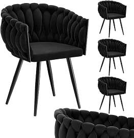 skølm Sudri Esszimmerstühle Schwarz 4er Set –