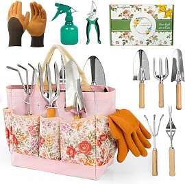 SLARMOR Gartenwerkzeug Set, 11 Stück Edelstahl
