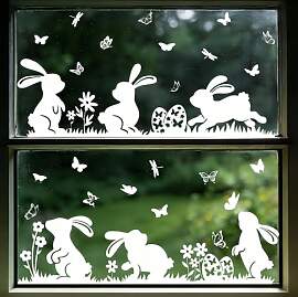 Slothbyte Fensterbilder Ostern mit Hasen und