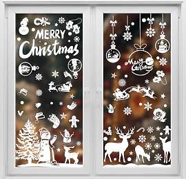 SLWOO Fensterbilder Weihnachten Selbstklebend, 256 