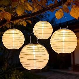 SLWOO Solar Lampions Außen Wetterfest - 4 Stück