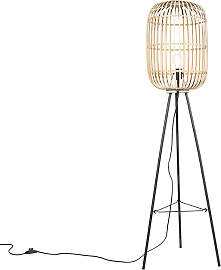 Smarte ländliche Stehlampe Rattan inkl. WiFi A60