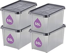 SmartStore Aufbewahrungsbox mit Deckel 55 L I 4er
