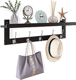 SMIBUY Kleiderhaken mit Regal Wandmontage, 74 cm