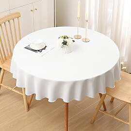 smiry Leinenoptik Tischdecke Abwaschbar