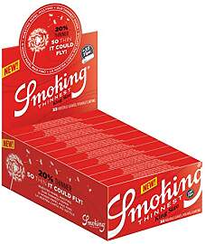 Smoking 18689 THINNEST King Size + Tips Small, Rot