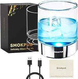 Smokpub Whisky Gläser mit RGB LED Licht, Whiskey