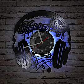 Smotly Vinyl-Wanduhr Mit Retro-Kopfhörer-Thema