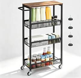 smusei Schlanker Rollwagen, 42 x 18.5 x 76 cm, 4