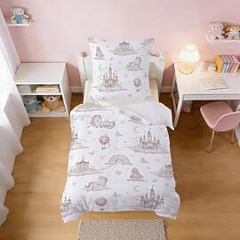 Snugoria Kinderbettwäsche 135x200 für Mädchen,
