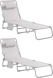 SoBuy 2-er Set Sonnenliege klappbar Gartenliege
