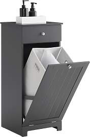 SoBuy Badezimmerschrank mit Wäschekorb -