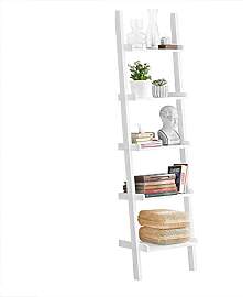 SoBuy FRG17-W Leiterregal mit 5 Ebenen Standregal