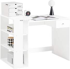 SoBuy® FWT35-W Schreibtisch mit 1 Schublade und 3 