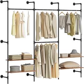 SoBuy Kleiderstange Wandmontage mit 4